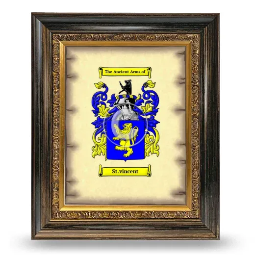 St.vincent Coat of Arms Framed - Heirloom