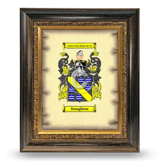 Staughton Coat of Arms Framed - Heirloom
