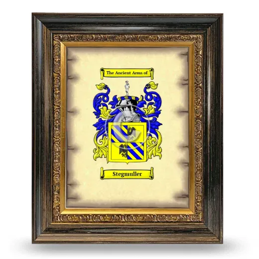 Stegmuller Coat of Arms Framed - Heirloom