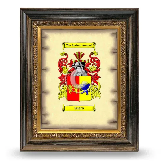 Suero Coat of Arms Framed - Heirloom