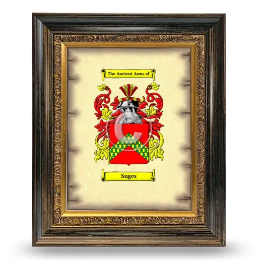 Suges Coat of Arms Framed - Heirloom