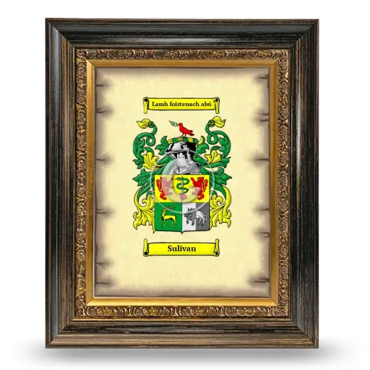 Sulivan Coat of Arms Framed - Heirloom