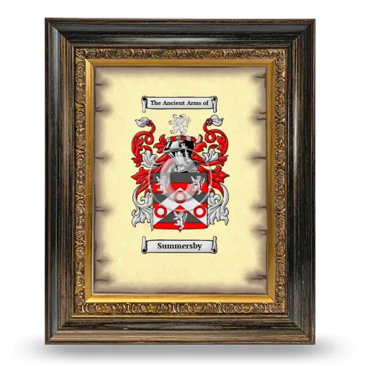 Summersby Coat of Arms Framed - Heirloom