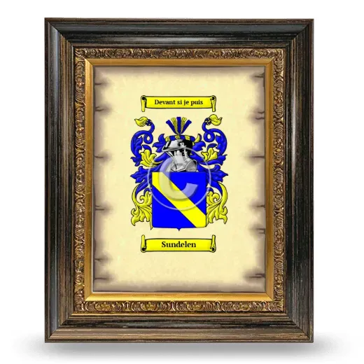 Sundelen Coat of Arms Framed - Heirloom