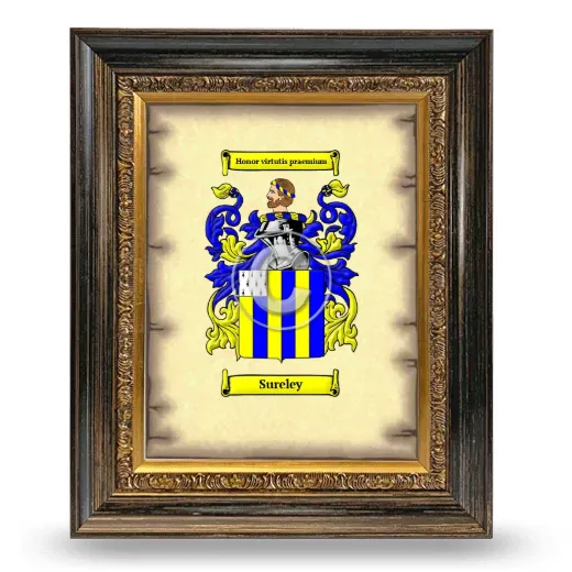 Sureley Coat of Arms Framed - Heirloom