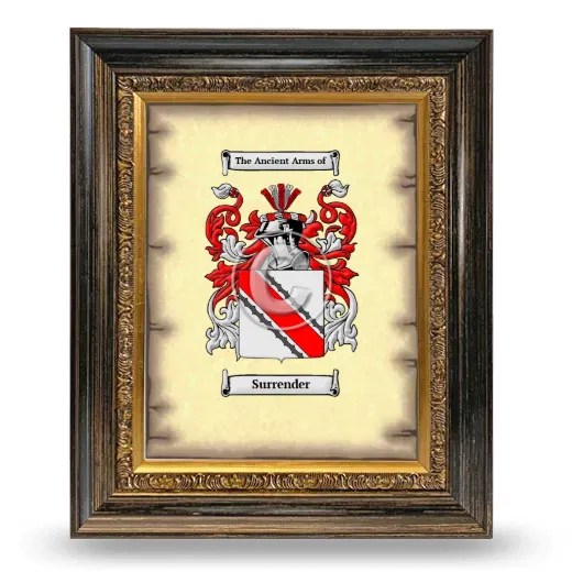 Surrender Coat of Arms Framed - Heirloom