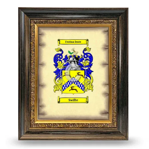 Swifte Coat of Arms Framed - Heirloom