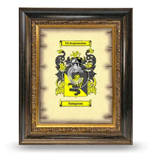 Sympson Coat of Arms Framed - Heirloom