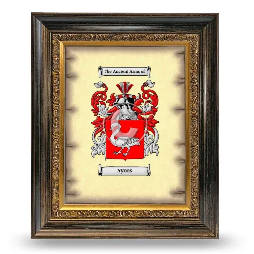 Syons Coat of Arms Framed - Heirloom