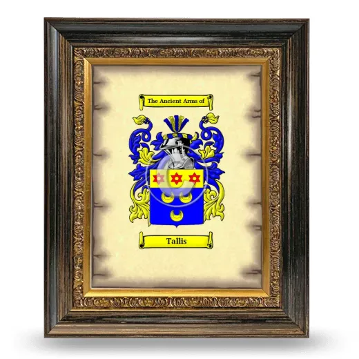Tallis Coat of Arms Framed - Heirloom