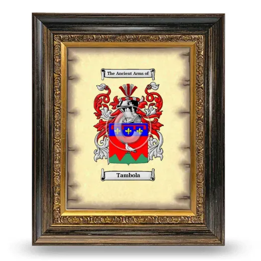 Tambola Coat of Arms Framed - Heirloom