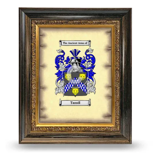 Tansil Coat of Arms Framed - Heirloom