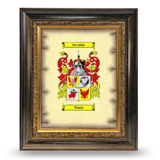 Tears Coat of Arms Framed - Heirloom
