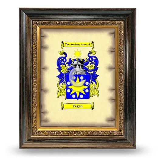 Tegen Coat of Arms Framed - Heirloom