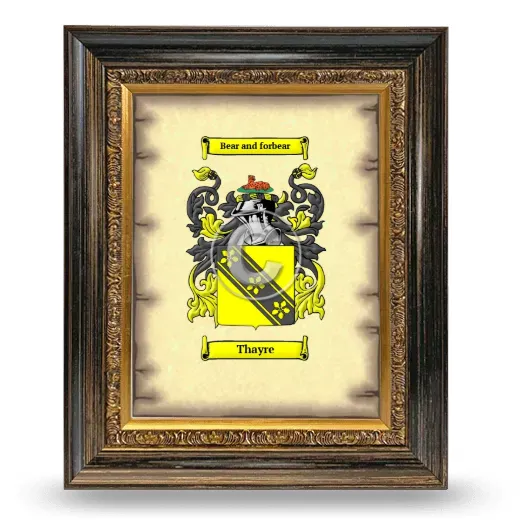 Thayre Coat of Arms Framed - Heirloom