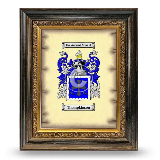 Thompkinson Coat of Arms Framed - Heirloom