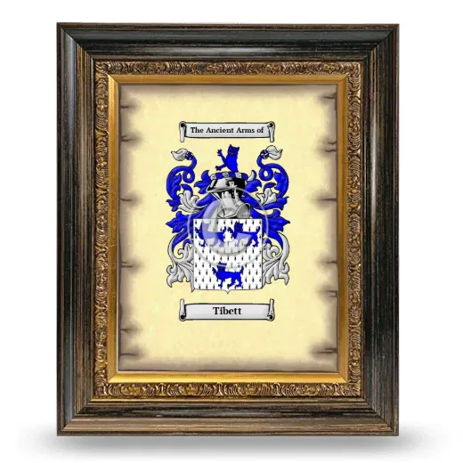 Tibett Coat of Arms Framed - Heirloom