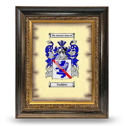 Tockitts Coat of Arms Framed - Heirloom