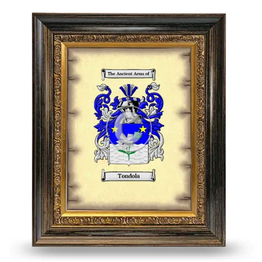 Tondola Coat of Arms Framed - Heirloom