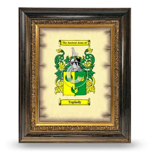 Toplady Coat of Arms Framed - Heirloom