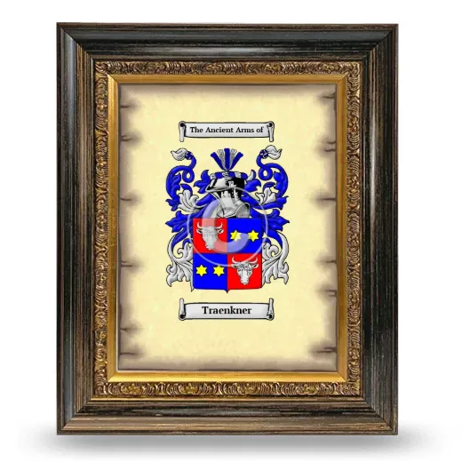 Traenkner Coat of Arms Framed - Heirloom
