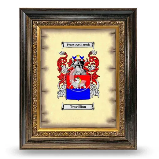 Travillion Coat of Arms Framed - Heirloom