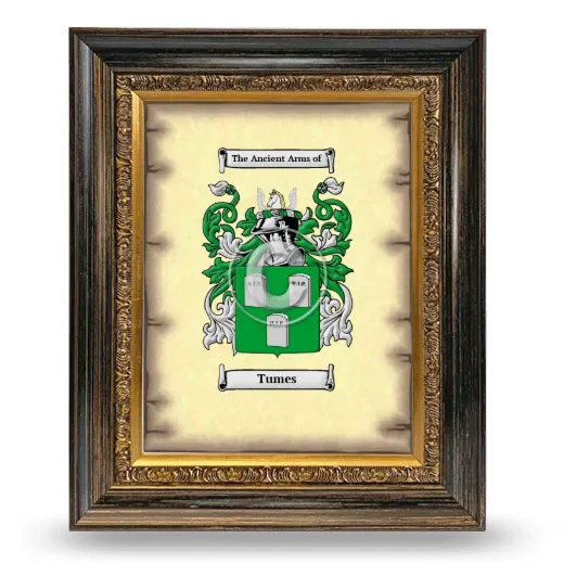 Tumes Coat of Arms Framed - Heirloom