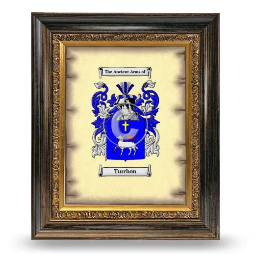 Turchon Coat of Arms Framed - Heirloom