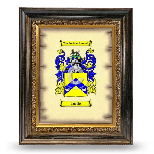 Turtle Coat of Arms Framed - Heirloom