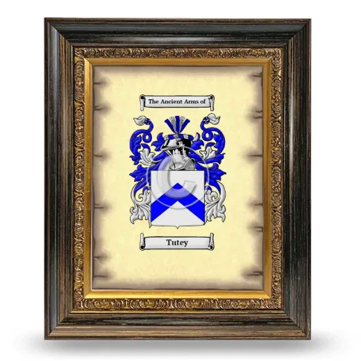 Tutey Coat of Arms Framed - Heirloom