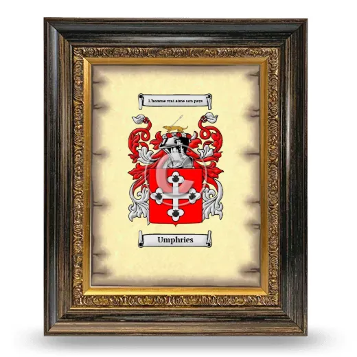 Umphries Coat of Arms Framed - Heirloom