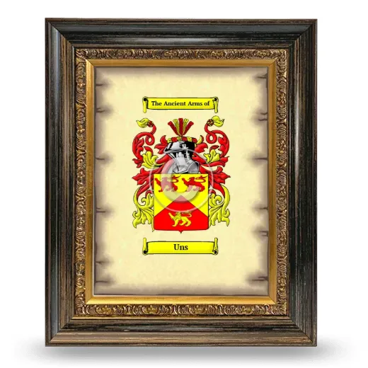 Uns Coat of Arms Framed - Heirloom