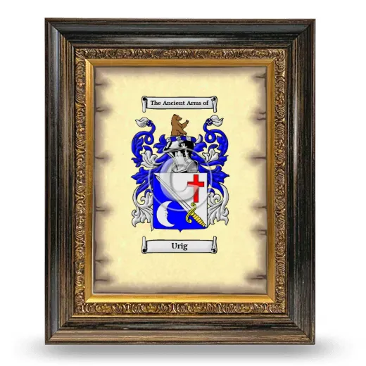 Urig Coat of Arms Framed - Heirloom