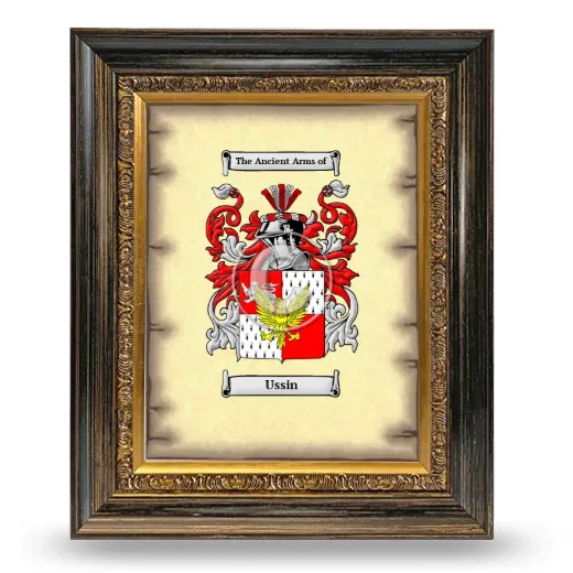 Ussin Coat of Arms Framed - Heirloom