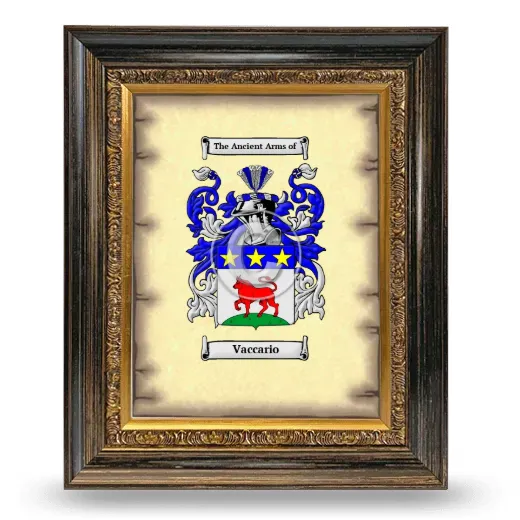 Vaccario Coat of Arms Framed - Heirloom