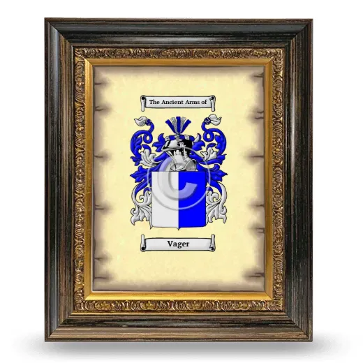 Vager Coat of Arms Framed - Heirloom