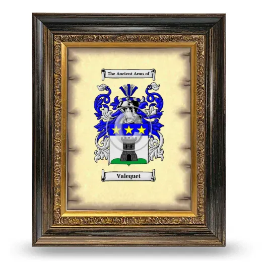 Valequet Coat of Arms Framed - Heirloom