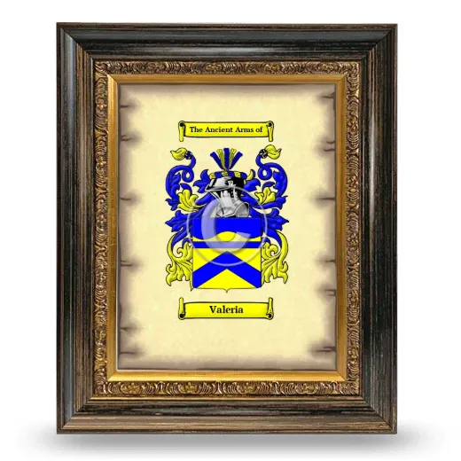 Valeria Coat of Arms Framed - Heirloom