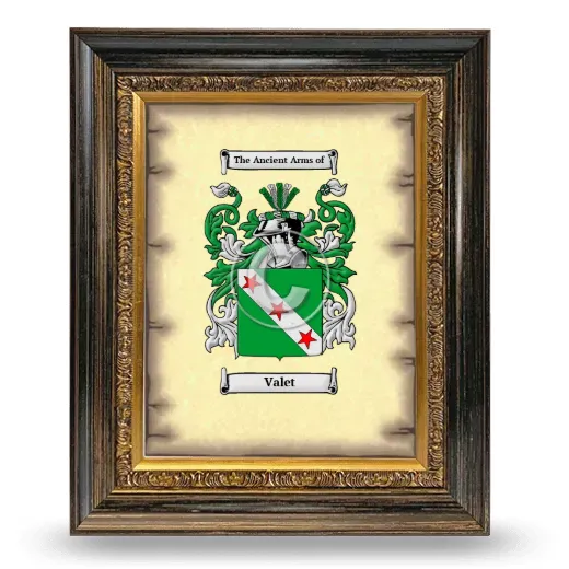 Valet Coat of Arms Framed - Heirloom