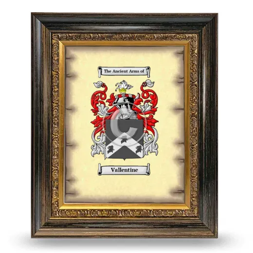 Vallentine Coat of Arms Framed - Heirloom