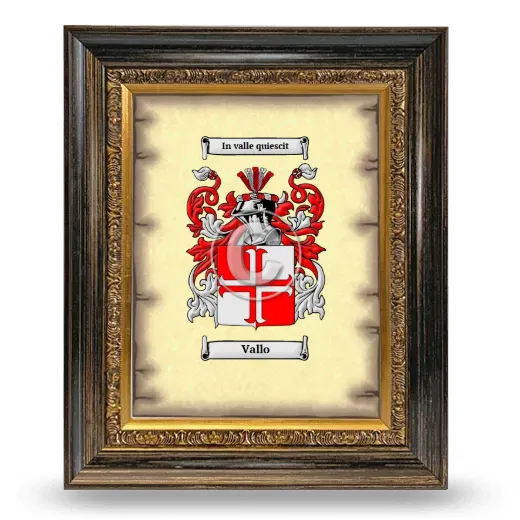 Vallo Coat of Arms Framed - Heirloom