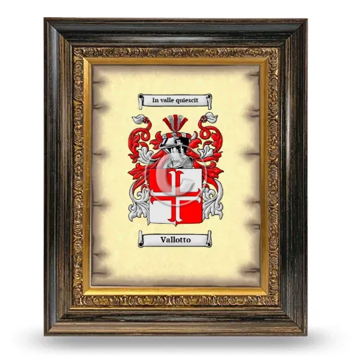 Vallotto Coat of Arms Framed - Heirloom