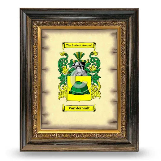 Van'der'walt Coat of Arms Framed - Heirloom