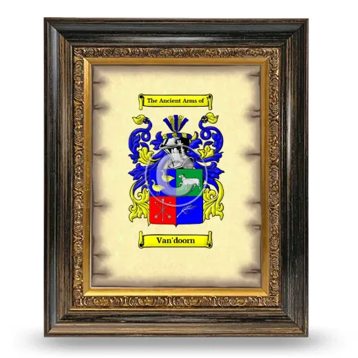 Van'doorn Coat of Arms Framed - Heirloom