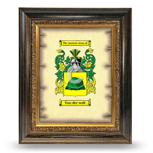 Van-der-walt Coat of Arms Framed - Heirloom
