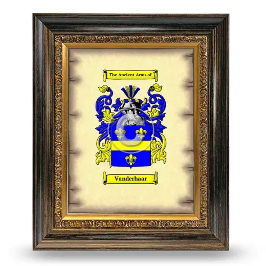 Vanderhaar Coat of Arms Framed - Heirloom