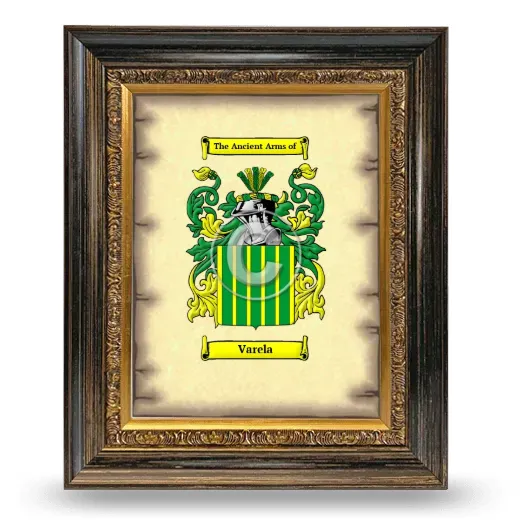 Varela Coat of Arms Framed - Heirloom