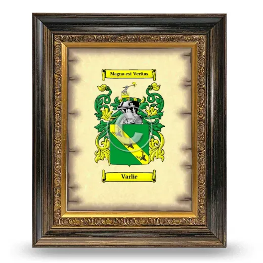 Varlie Coat of Arms Framed - Heirloom