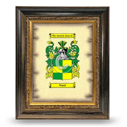 Varri Coat of Arms Framed - Heirloom