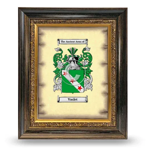 Vaslet Coat of Arms Framed - Heirloom